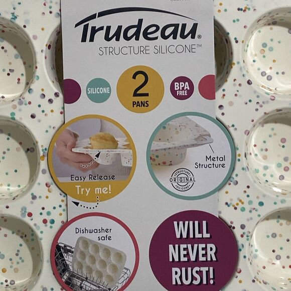 Silicone Cupcake Muffin Pan Tin Nonstick Baking Tray Dishwasher Safe BPA Free - Picture 3 of 9